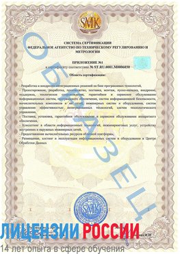 Образец сертификата соответствия (приложение) Майкоп Сертификат ISO 27001